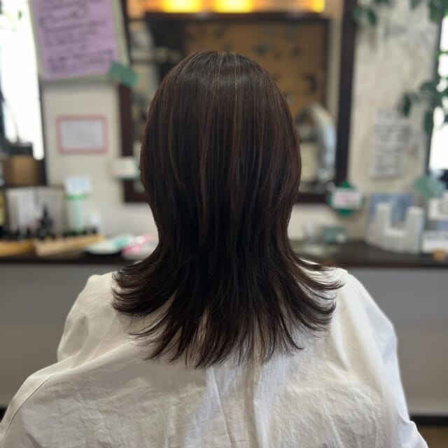 * 40代のお客様 髪質 ほぼ直毛  白髪 10% フロントにかたまり白髪   メニュー    カット&リタッチ白髪染め美容液プラス           ボブからウルフ系で少しずつ伸ばし 今回も長さは変えず、くびれを作って小ぶりに✨  見た目に長さはあっても サイドやトップが短くなっていると 広がりにくく、扱いも楽ですよね😊   いつもご来店いただき ありがとうございます🥰    ご相談DM🙆です ご予約はお電話で🙇 営業日 火〜土 定休日 日 月 祝日  📞 076-481-6039 9:30~17:30 お電話が繋がりやすい時間です 不定期で休むこともあります🙏   #富山市美容室 #婦中町美容室 #女性一人サロン #白髪染め #ダメージレスカラー #上品 #傷まない #お手入れが楽 #再現性カット #作り込まない美容室 #ナチュラルなキレイさを #キレイなお母さん #キレイなママ #キレイな奥さん #白髪 #抜いちゃダメ #白髪を活かそう #エッセンシャルオイル #doTERRA #美容液カラー #プラセンタカラー #ハンドブロー #まとまる #ツヤ #ハイディーナ 